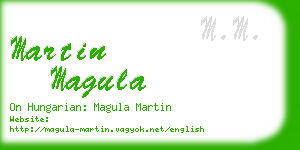 martin magula business card